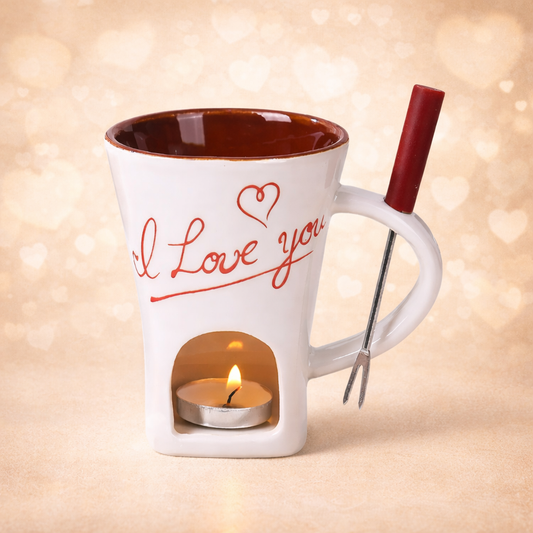 Mini Fondue Tassen Set- Für Schokolade, Käse und Desserts