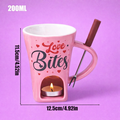 Mini Fondue Tassen Set- Für Schokolade, Käse und Desserts