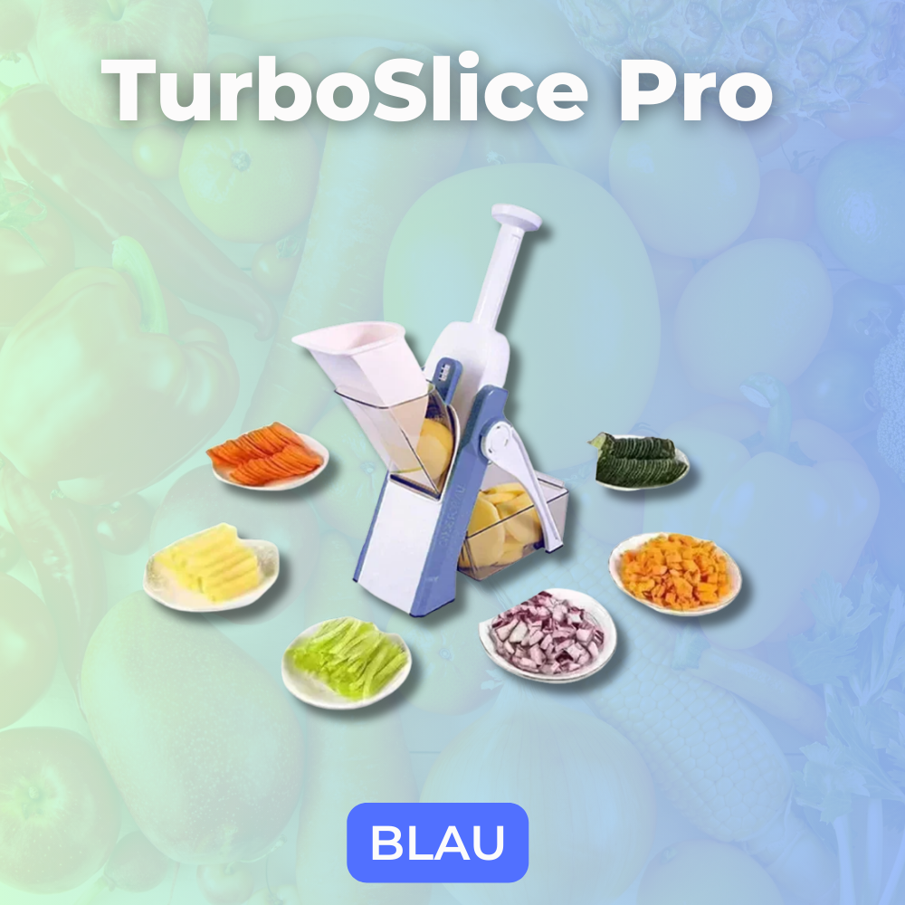 TurboSlice Pro – 4-in-1 Manueller Gemüseschneider, Schäler & Pommes-Maker